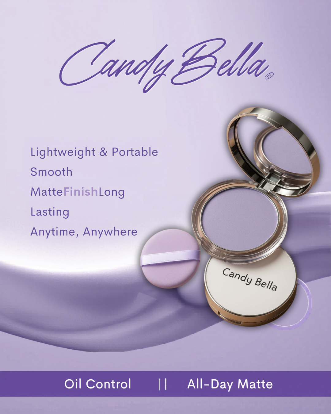 Candy Bella Korean Gel Compact Powder | 2-in-1 Primer & Setting Powder | Talc-Free Oil Control